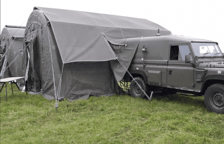 PRO Heavy Duty Tent with tunnel for Land Rover access